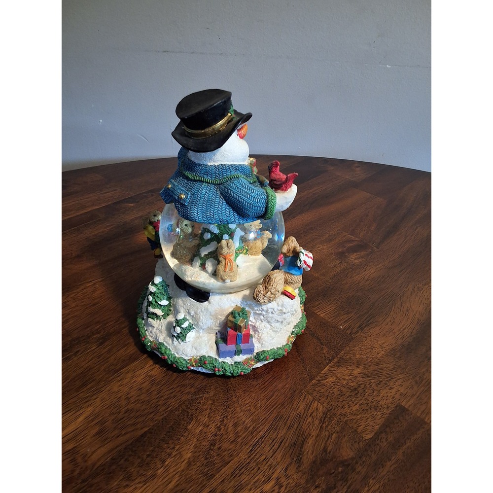 Snowman Christmas Snow Globe Musical Wind Up Animated Holiday Decor GVC WORKS - Picture 7 of 11